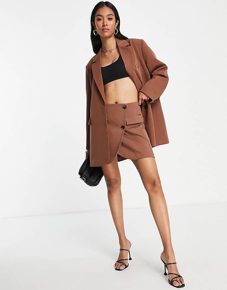 Vero Moda tailored suit blazer in chocolate - part of a set